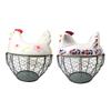Chicken Egg Basket Large Capacity Cute Round Portable Egg Storage Container for Kitchen Farmhouse Countertop Pantry Vegetable
