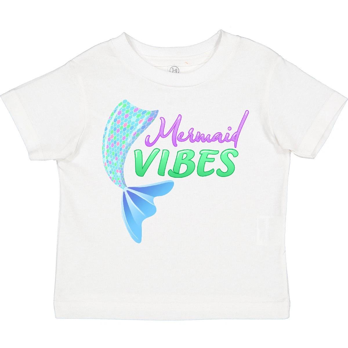Inktastic Mermaid Vibes- Mermaid Tail Toddler T-Shirt Mermaids Summer Scales Sea 120