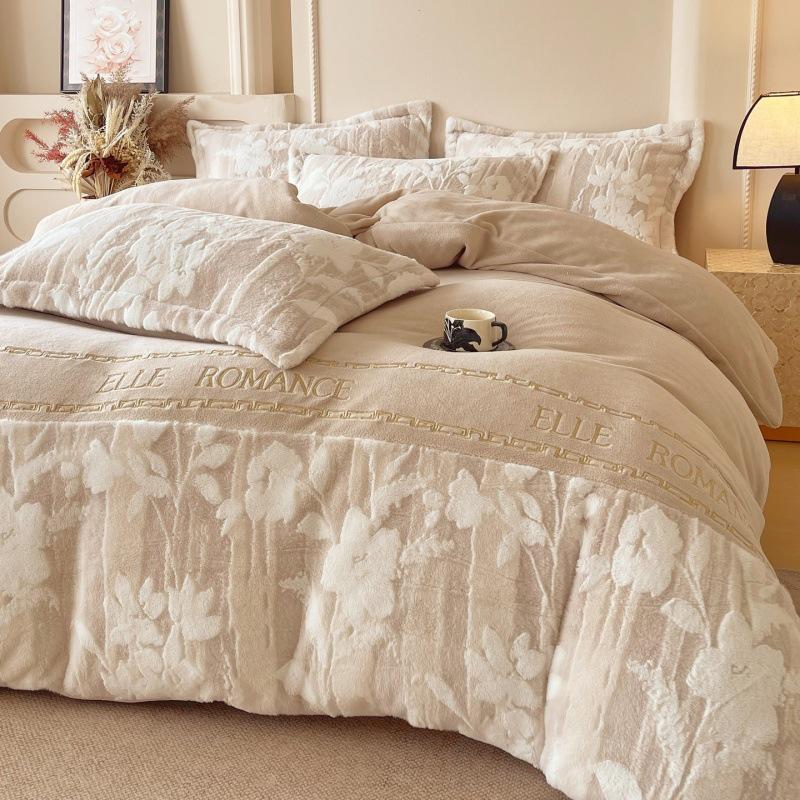 Luxury Korean Style Embroidered Rabbit Fur