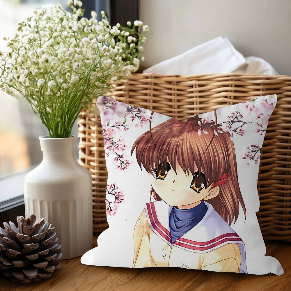 Anime C-CLANNAD Pillow Cover For Bedroom Room And Living Room Sofa Decorative Cushion Cover
