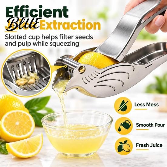 Lightweight Squeezer for Travel 2Pcs Fish Shape Lemon Squeezer Stainless Steel Manual Citrus Juicer Portable Hand Press Limes Oranges Cocktails,