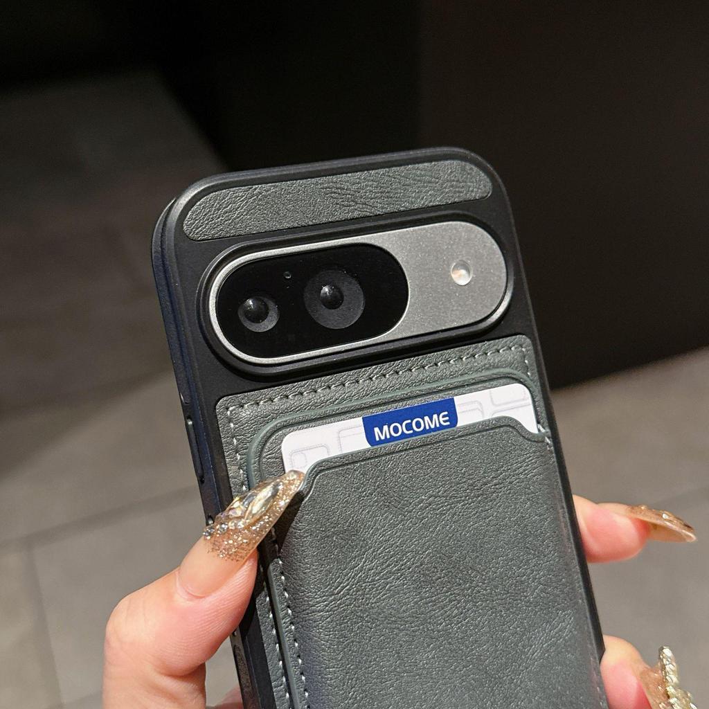 Google Pixel 10Pro XL Pindun Leather Case: Magnetic Card Holder with 9 Card Slots & Wireless Charging