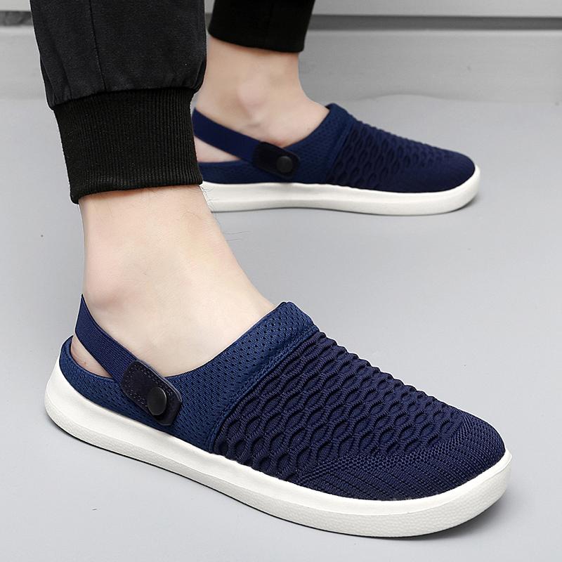 Women Slippers Casual Men Color Sandals Backless Summer Slip On Clogs Black Lightweight Couple Beach Shoes Large Size