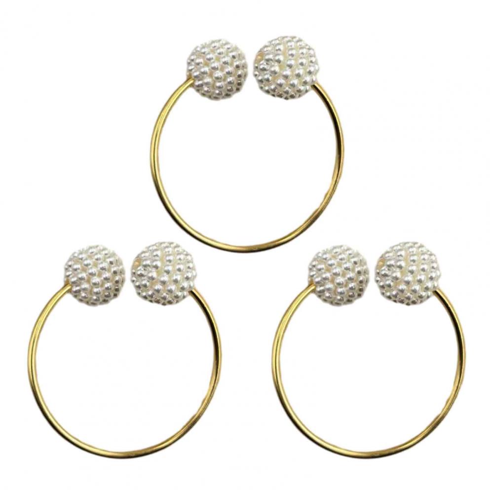 Dekorative Serviettenringe für Restaurants 3er Set Perlmutt-Optik Serviettenringe Wiederverwendbare Metall-Serviettenhalter Elegant für Hochzeiten