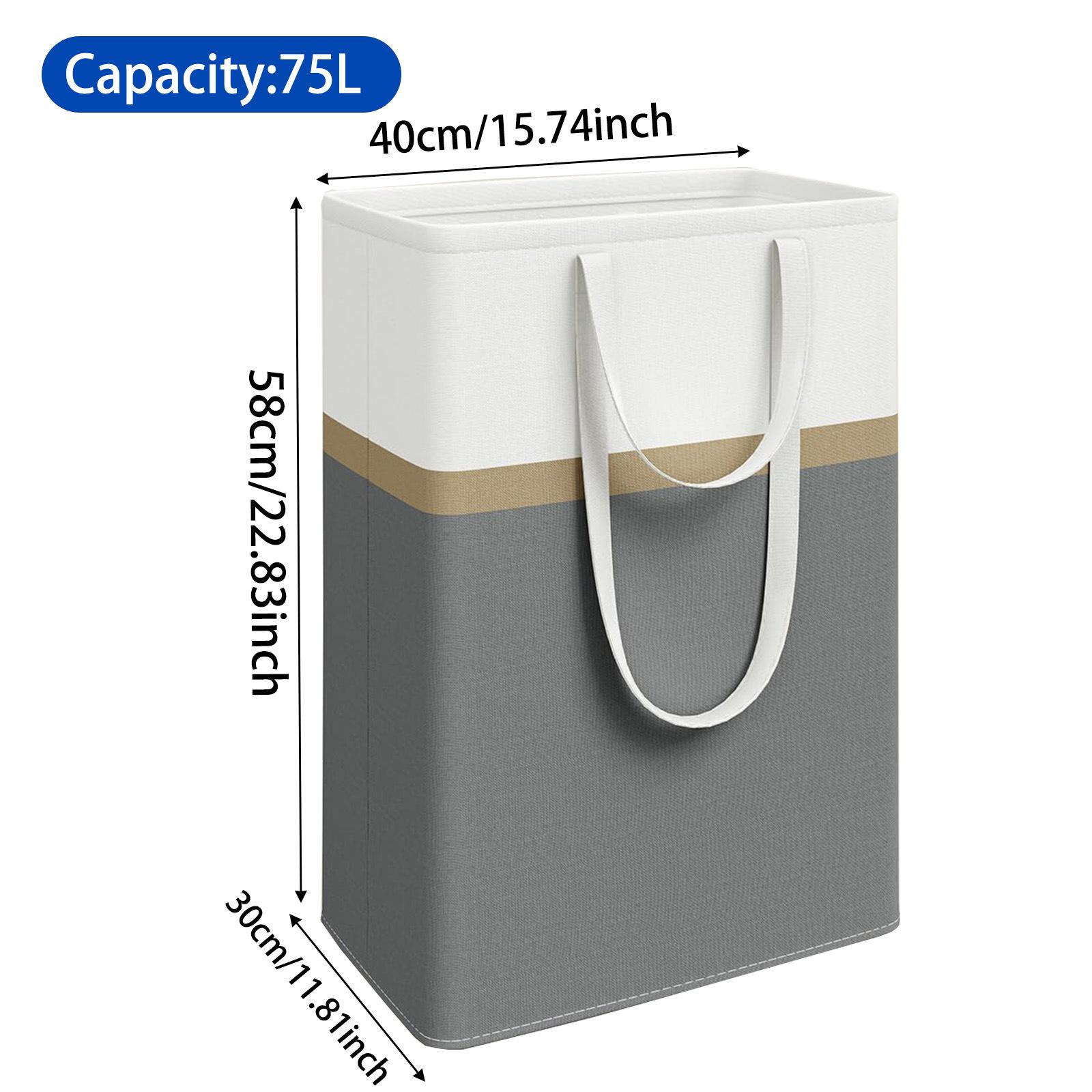 

Large Capacity Fabric Storage Bag Fabric Storage Basket Folding Dirty Clothes Organizer Striped Dirty Clothes Cotton Bag серый