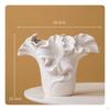 Handmade Ceramic Vase Artistic Design Ruffled Wavy Rim for Homestay
