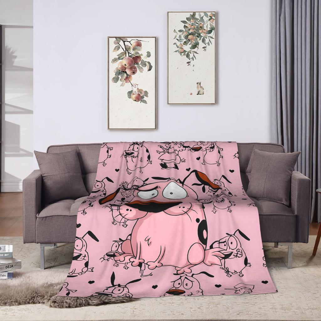 C-Courage Cane Codardo Stampa Coperte Calde Moda Peluche Coperta Plaid Per Divano Sedia Divano Letto Flanella Copriletto Copriletto