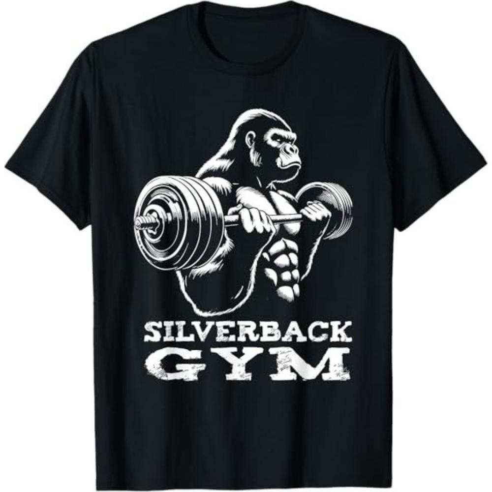 

Silverback Gym Gorilla Weightlifting Workout Fitness TShirt Man Fashion Casual Cotton Graphic T Shirts Streetwear Tops Tee 4XL