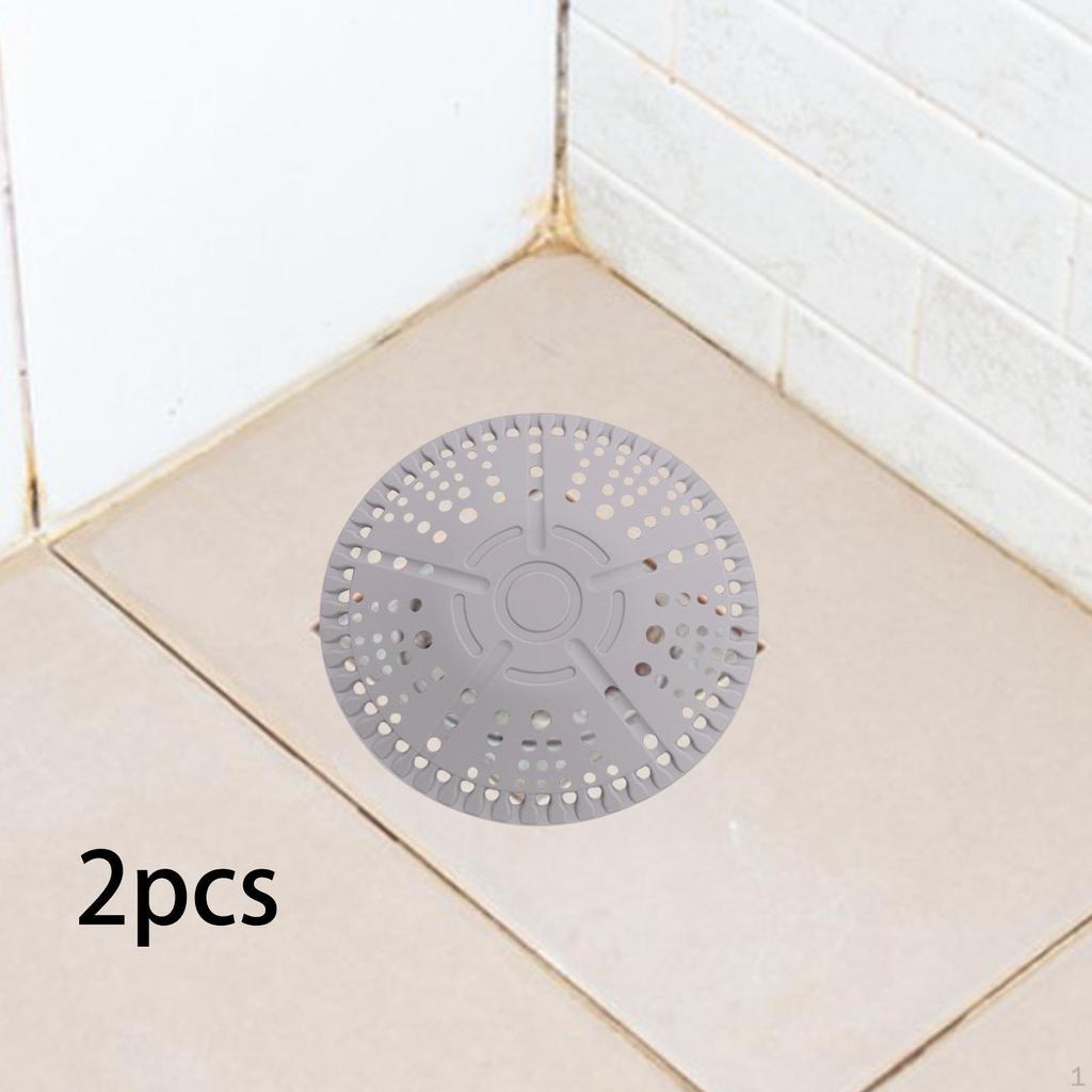 2 Pcs Drain Cover Hair Plugs, Easy To Install Portable Catcher, Silicone Catcher for