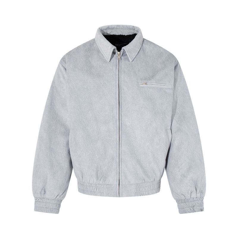 

Kisko American Retro Suede Cleanfit Lapel Jacket for Men and Women, Winter Fleece-Lined Thickened Warm Coat, Trendy Gray X L