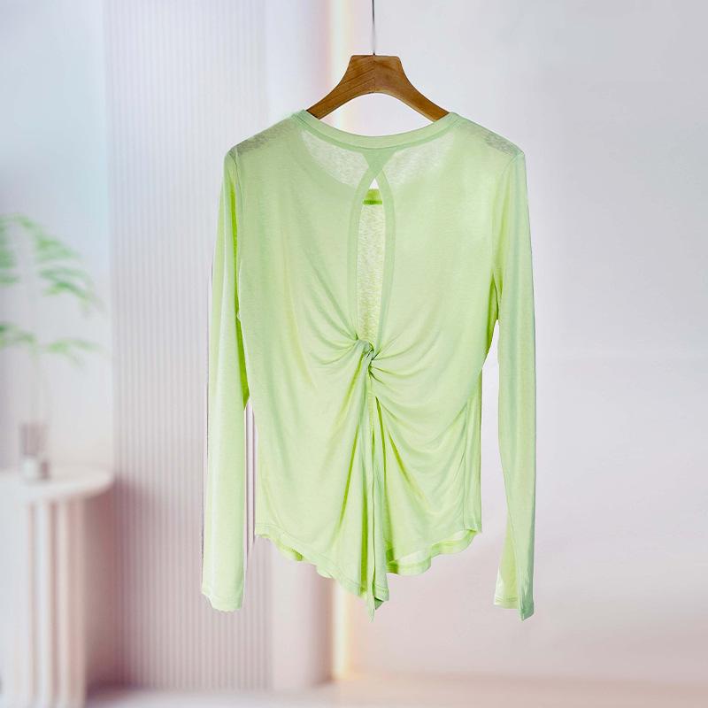 Women's Loose Tencel Long-Sleeve Tee: Soft, Skin-Friendly, and Comfortable for Spring, Summer, Autumn