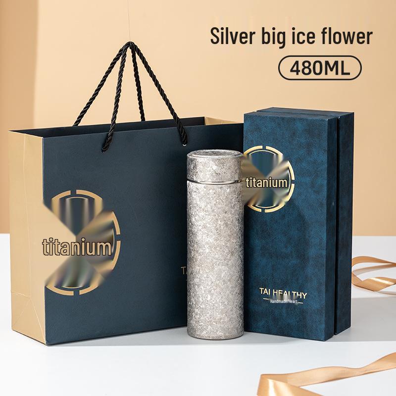 Premium Double-Layer Titanium Tea Cup with Separation Steeping and Insulation