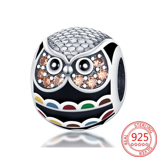 925 Sterling Silver Kanin Morot Uggla Orm Flamingokrabba Familjeträd Dinglar Charm Passar Original Armband & Armband Charm Pärlor