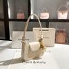 China-Chic Heavy Industry Embroidery Staff Bag Autumn and Winter New Advanced Color Contrast Underarm Bag