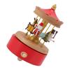 Christmas Music Box Wood Carousel Delicate Clockwork Musical Box Decoration Gifts