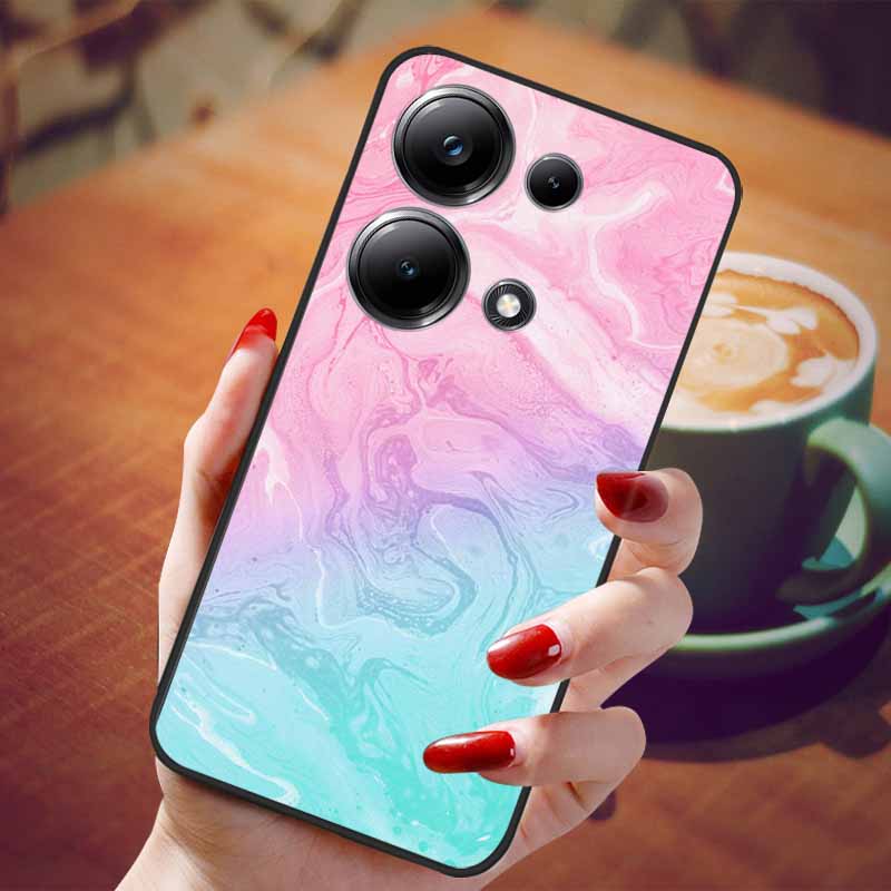 For Poco M6 Pro 4G Case Fashion Marble Silicon Black Cover for Xiaomi Poco M6Pro 4G Phone Case M 6 Pro Soft Shells PocoM6Pro 4G