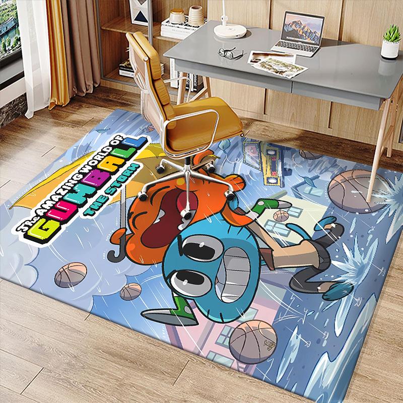 The Amazing World of Gumball Printed Absorbent Washable Carpet, Non-Slip Bathroom Mats, Kitchen Rugs, Yoga Mat,Living Room Entrance, Camping Picnic Ru
