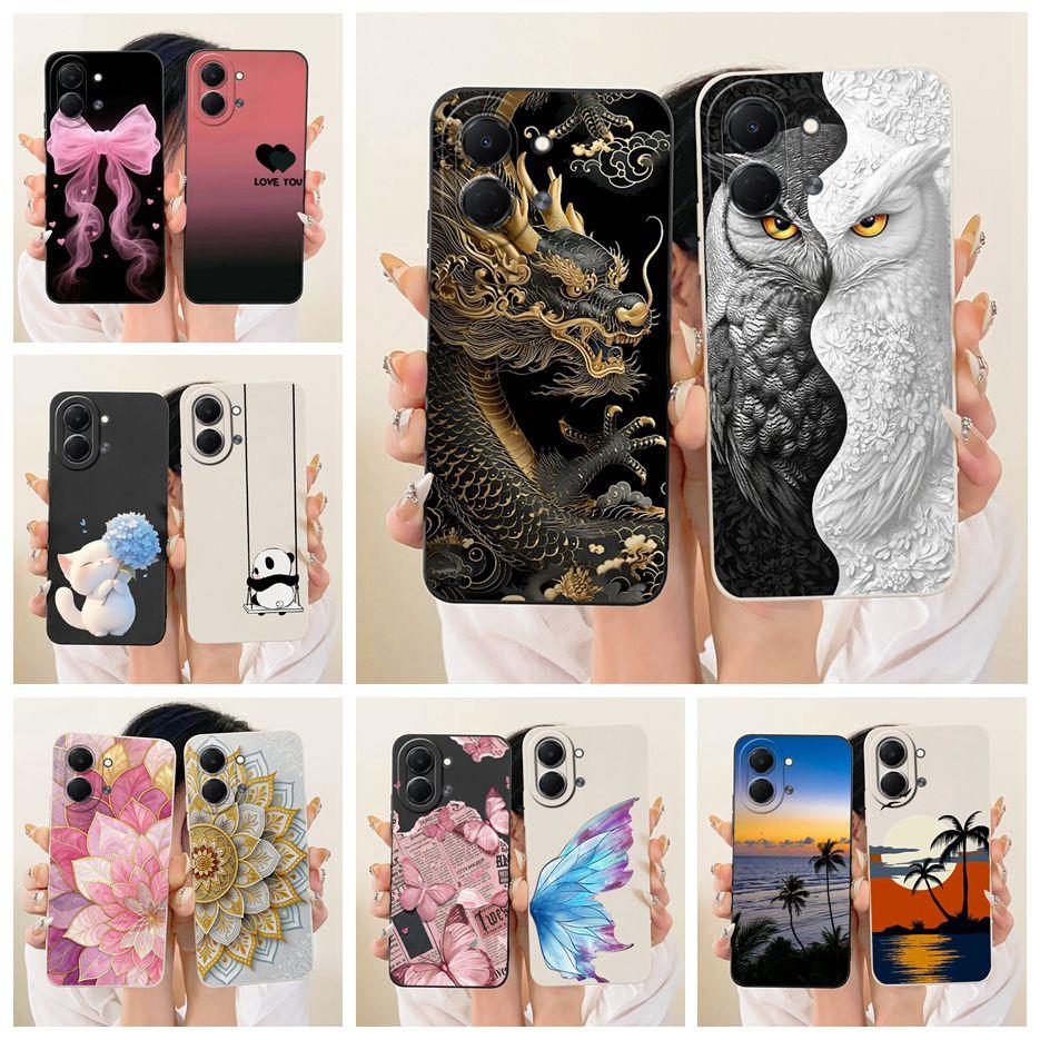 For Tecno Spark Go 3 Case KN3 Cool Owl Dragon Fashion Painted Cover Soft TPU Phone Case For Tecno Spark Go 3 GO3 Back Cover Bags