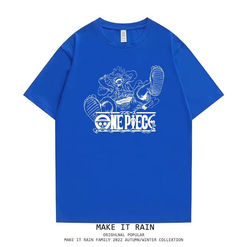 

American Retro Cotton Short-sleeved T-shirt ONE PIECE Printing Loose Summer New Men s and Women s Streetwear 4XL