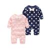 Baby Long Sleeve Cotton Romper With Bow For Toddler Crawling And Play
