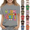 Children's Casual and Fashionable Round-Neck Printed Short-Sleeve Top for Back-to-School