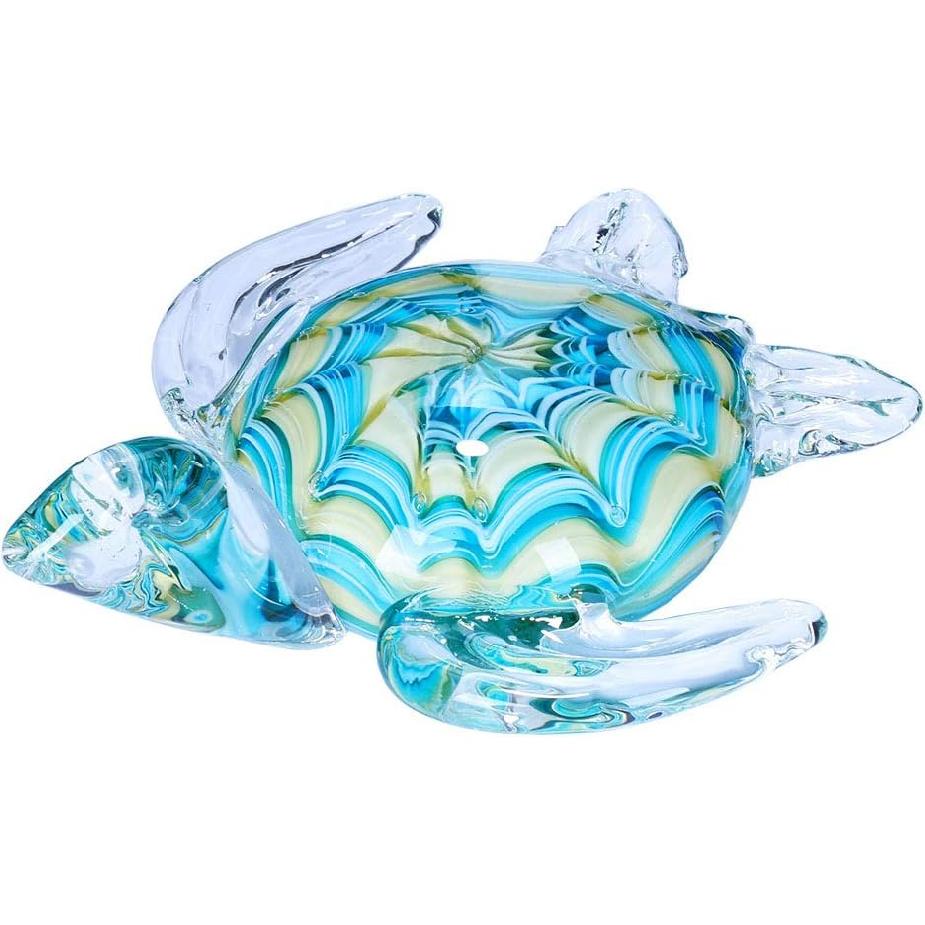 QFkris Qf Handmade Glass Figurine Blown Sea Turtle, Glass Sculpture, Home Decor, Birthdat Present