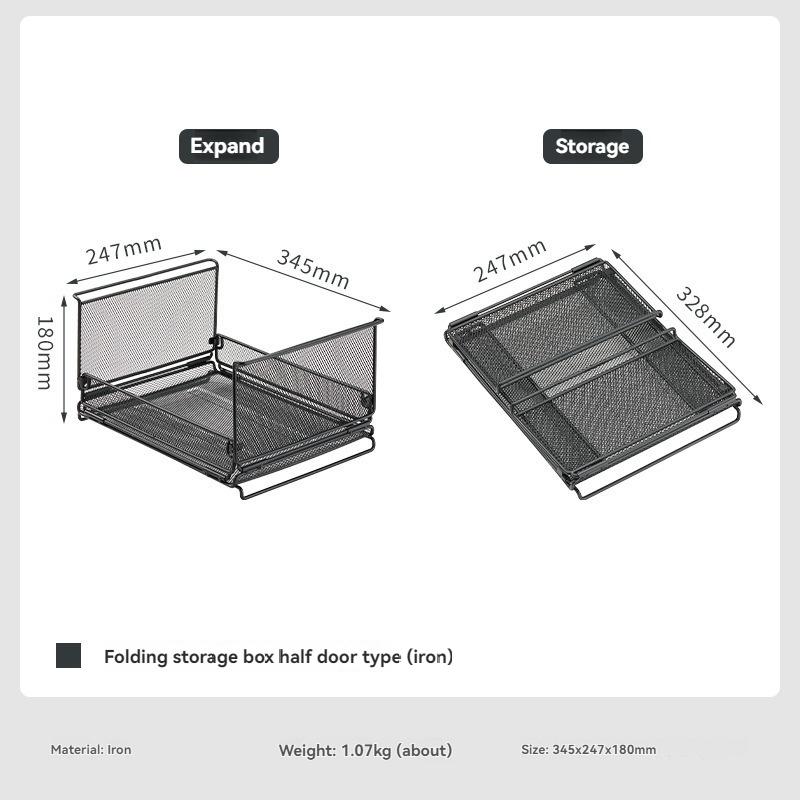 CAMPINGMOON CK-23BK Hexagonal Half-Fence Wire Mesh Cage Foldable Storage Box for Camping and Home Use, Multifunctional Shelf