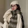 Red knitted scarf women's autumn and winter atmosphere sense versatile thickened warm Christmas gift scarf shawl