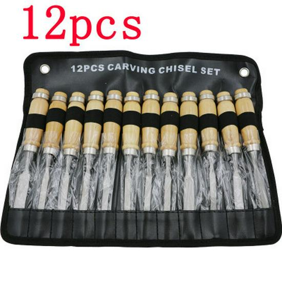 12-Piece Handmade Woodworking Carving Knife & Chisel Set