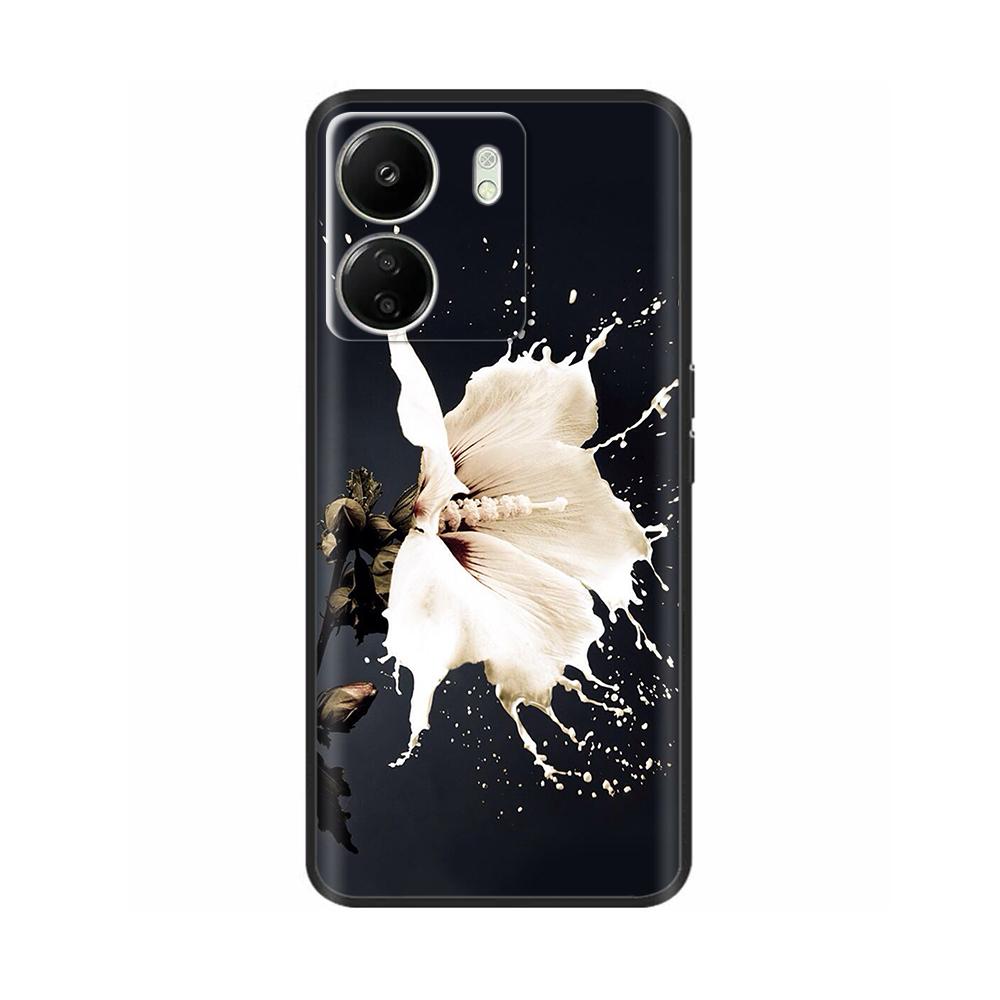 For Xiaomi Poco C65 Case Cute Luxury Painted Back Cover Soft Black Silicone Phone Case For Xiaomi Poco C65 PocoC65 Fundas Bumper
