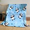 Cute Panda with Blue Heart Pattern print blanket soft and cozy perfect for the living room bed sofa or a nap,gift