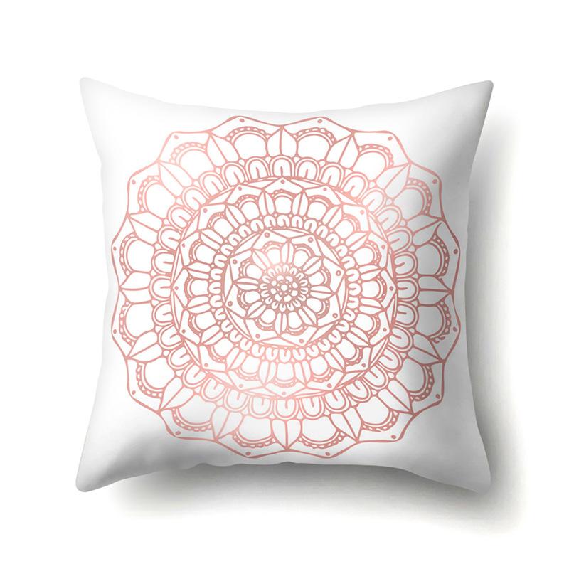 Polyester Pillow Case Automobile Decoration Home Printed Pillow Case Waist Cushion Cover Car Cushion Head Cushion Cover