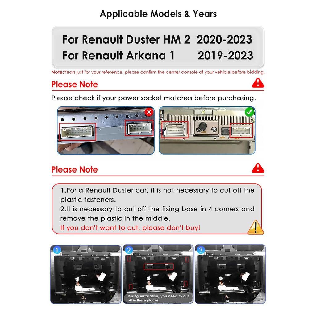 OSSURET Radio auto Qualcomm 8-Core 360 Camera Pentru Renault Duster HM 2 2020-2023 Arkana 1 2019-2023 Player multimedia Carplay inteligent Android Auto
