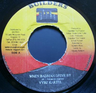7inch Record VYBZ KARTEL / EARTHWORM - When Badman Drive By / Just A Baby NONE Builders 2003 Jamaica Reggae, Ska & Dub Used