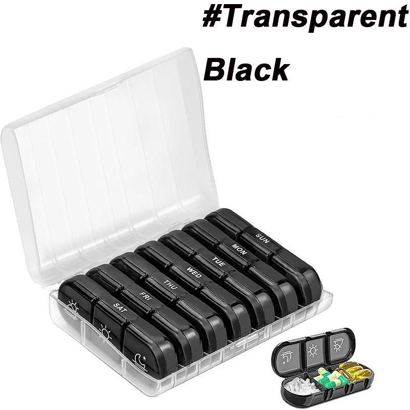 Portable Medicine  Storage Box 7-Day Travel Pillbox 21 Compartments With  Compartments Waterproof And Dustproof