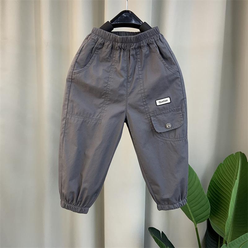 Spring Autumn Fashion Boys Pants Loose Comfortable Design Sport Overalls Cargo Trousers for 2-10 Years Old Kids