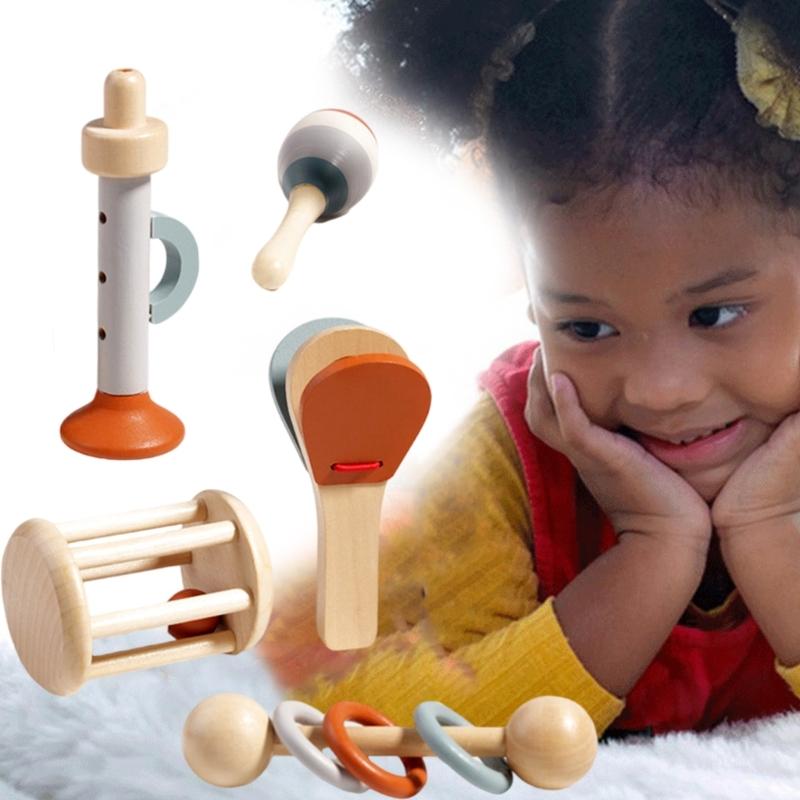 Music Set Wood Toy for Toddler Interaction Percussion Musical Instrument Sensory Education Rattle Toy for Preschooler