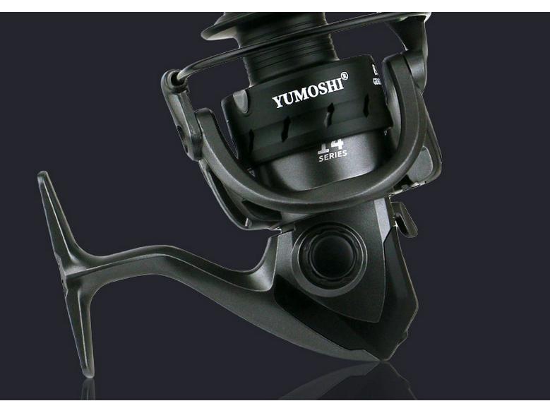YUMOSHI Metal Spool Spinning Reel for Raft, Sea, Rock Fishing, and Lure Fishing with Metal Handle.