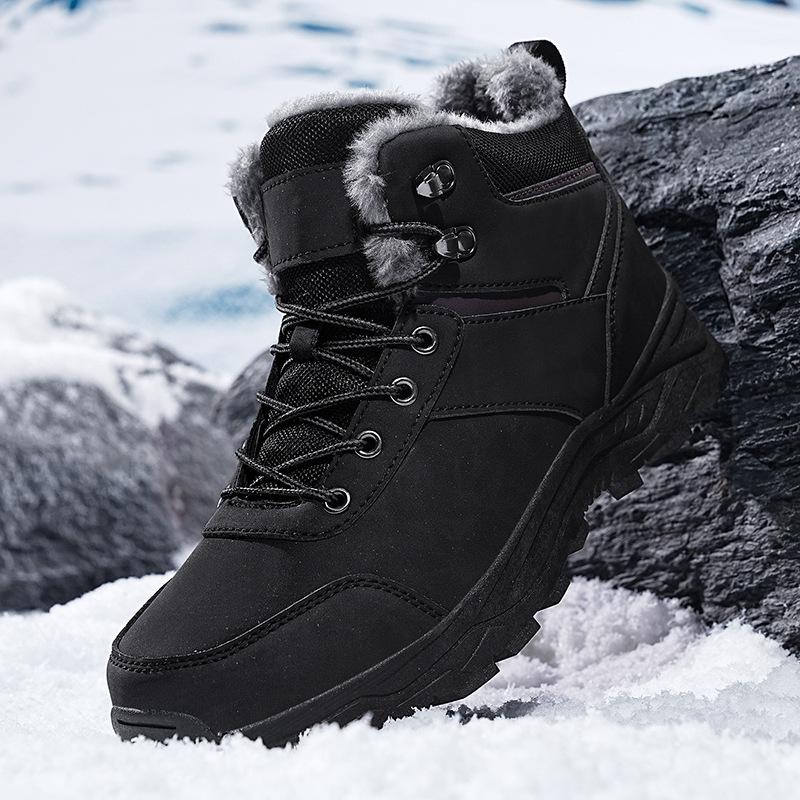 Large size winter velvet sports cotton shoes warm snow boots outdoor hiking hiking shoes cold winter shoes
