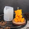 Bear Candle Silicone Mold for Valentine's Day Gift 3D Bear with Heart Aromatherapy Soap Plaster Gypsum Ornament Mould Home Decor