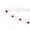 Stretch Handmade Embroidered Stretch Garter Lace Leg Ring Set Lace Red Rose Flower Garters