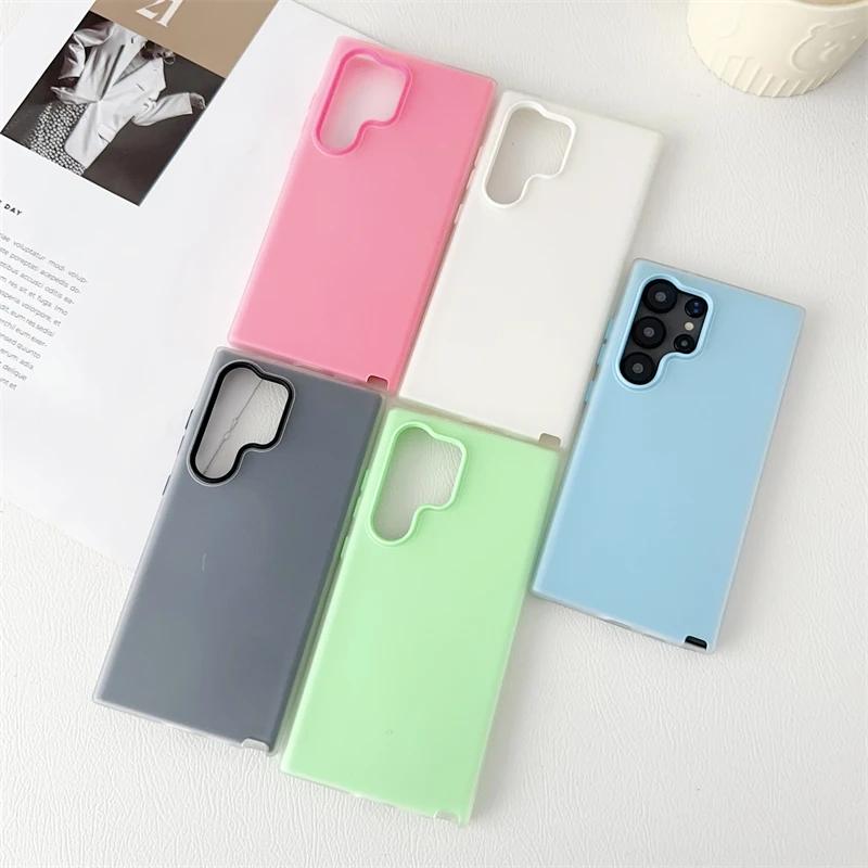 Fashion Candy Jelly Colors Case for For Samsung A55 A54 A53 A35 A34 A33 A25 5G A14 A15 S21FE S22 S23 S24 Ultra Plus Bumper Cover