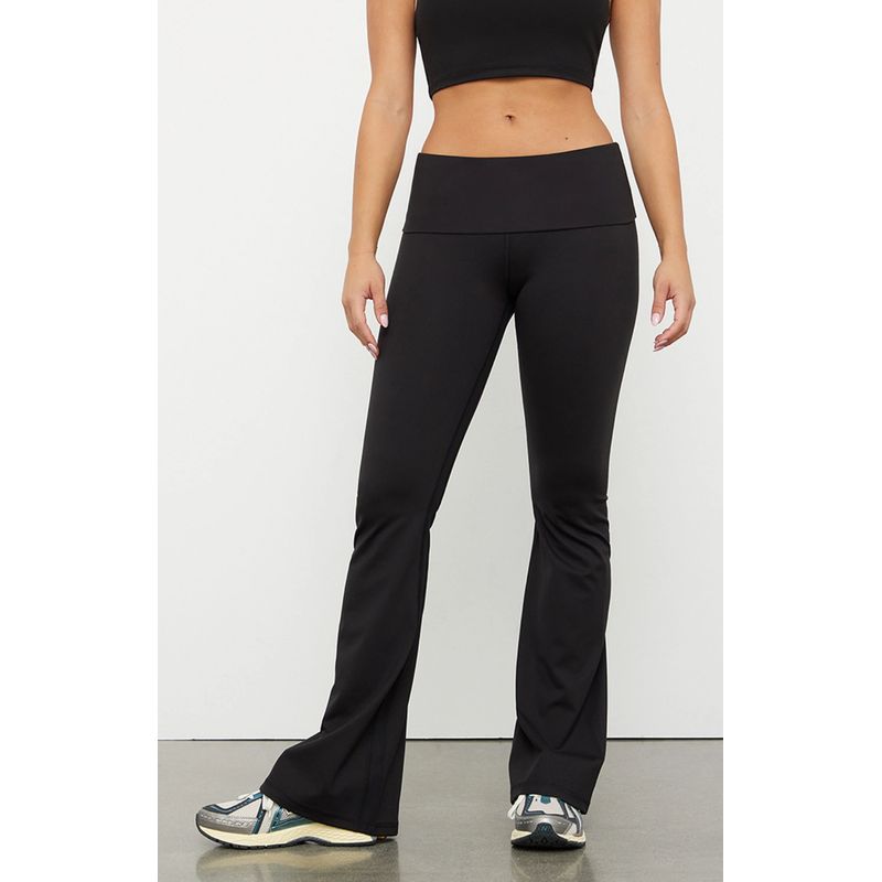 

Naked Women Feeling Quick-Drying Curling Mid Waist Yoga Bell-Bottom Pants Dance Sports Bootcut Trousers Pants Three Colors Black M