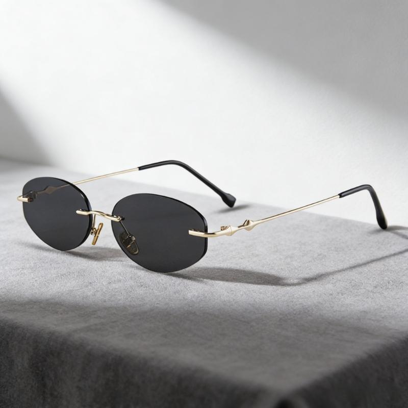 2026 New Fashionable Vintage Frameless Sunglasses for Men Trendy Street Style Sun Glasses for Women Classic Driving Shades