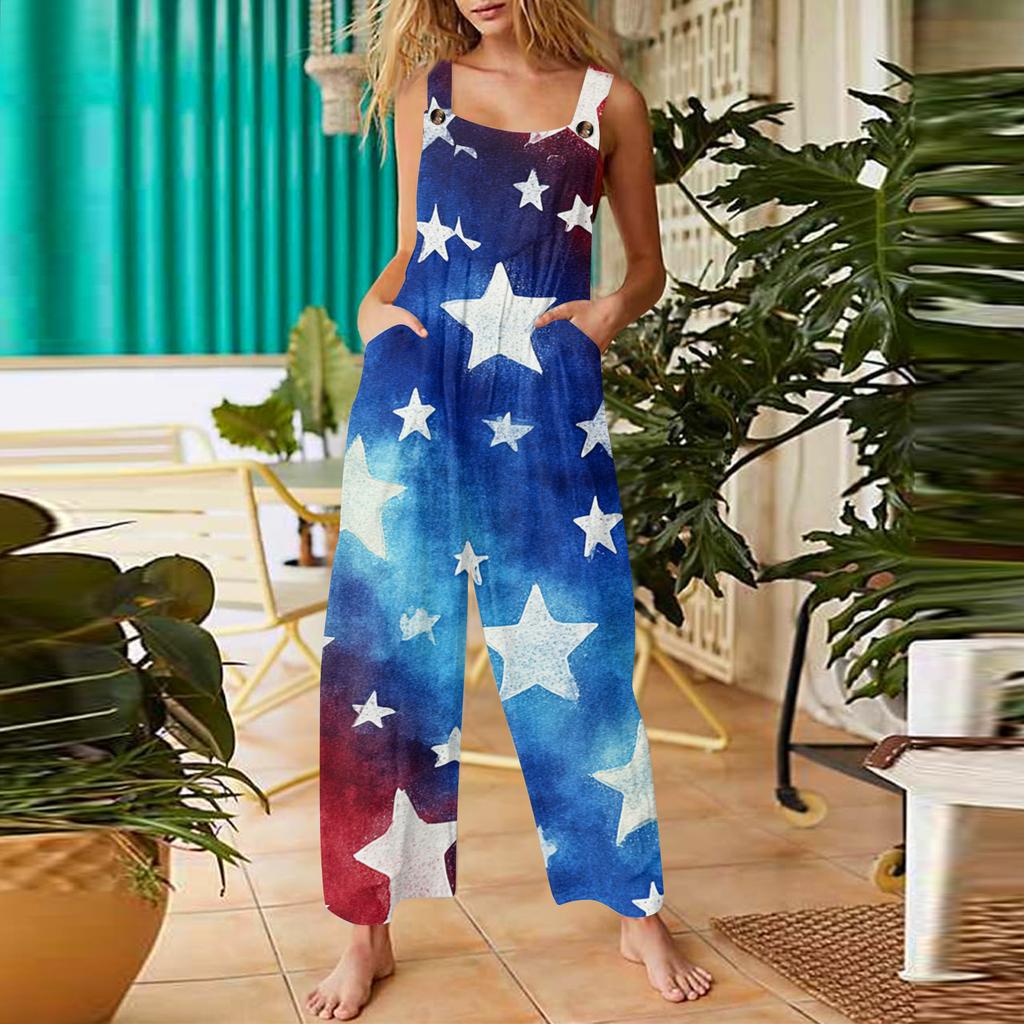 Women's Casual Pants Sleeveless Day Printed Cotton Pants