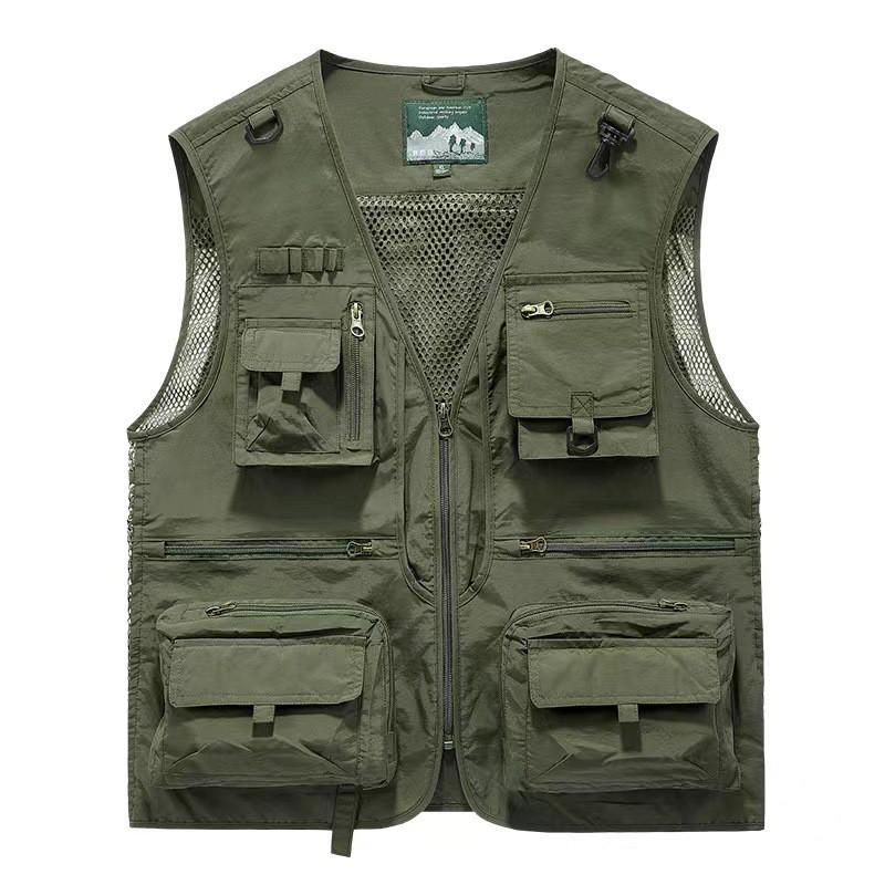 Mens Lightweight Utility Vest With Multiple Pockets Outdoor Photography Fishing Hiking