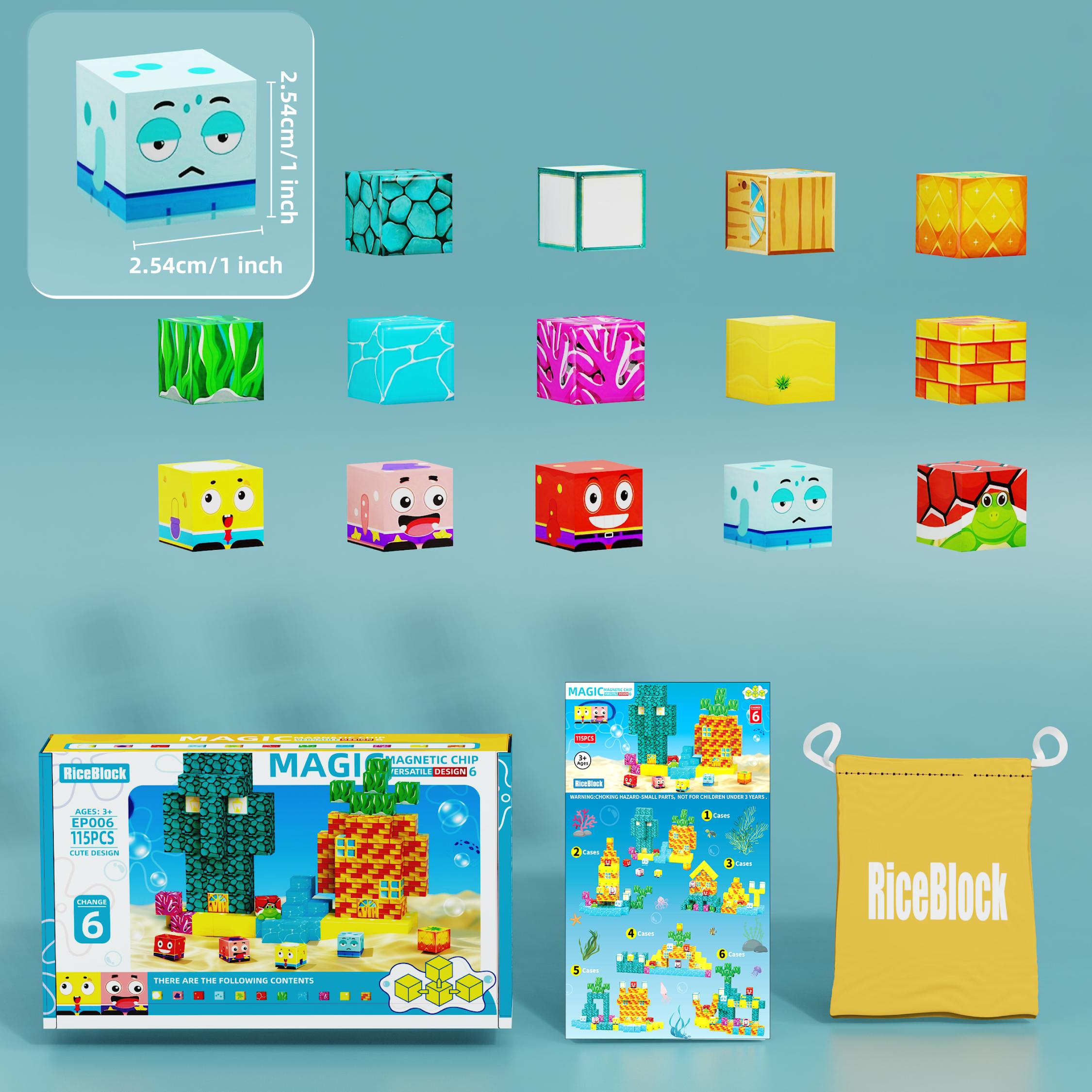 

115 шт. магнитных строительных блоков Mine Magnet World Ocean Set STEM строительные игрушки для детей в возрасте от 3 до 8 лет, необходимые игрушки для малышей, подарки