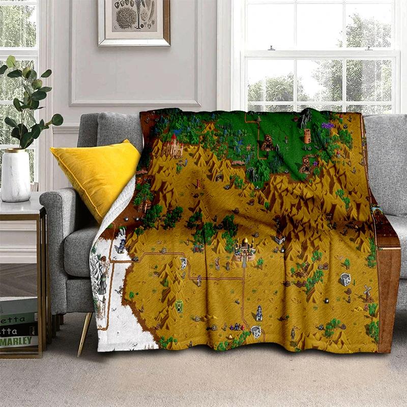 HOMM3 Heroes of Might and Magic Map 29 Style New Treasure Chest Blanket,Soft Throw Blanket for Home Bedroom Bed Sofa Travel Kid