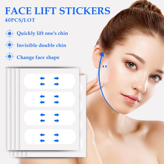 200 Bucăți Bandă Invizibilă pentru Lifting Facial Subțire Respirabilă Impermeabilă Elastică Modelator Facial Dublă Bărbie Gât Piele Lăsată Fermitate Slăbire Plasture Lifting