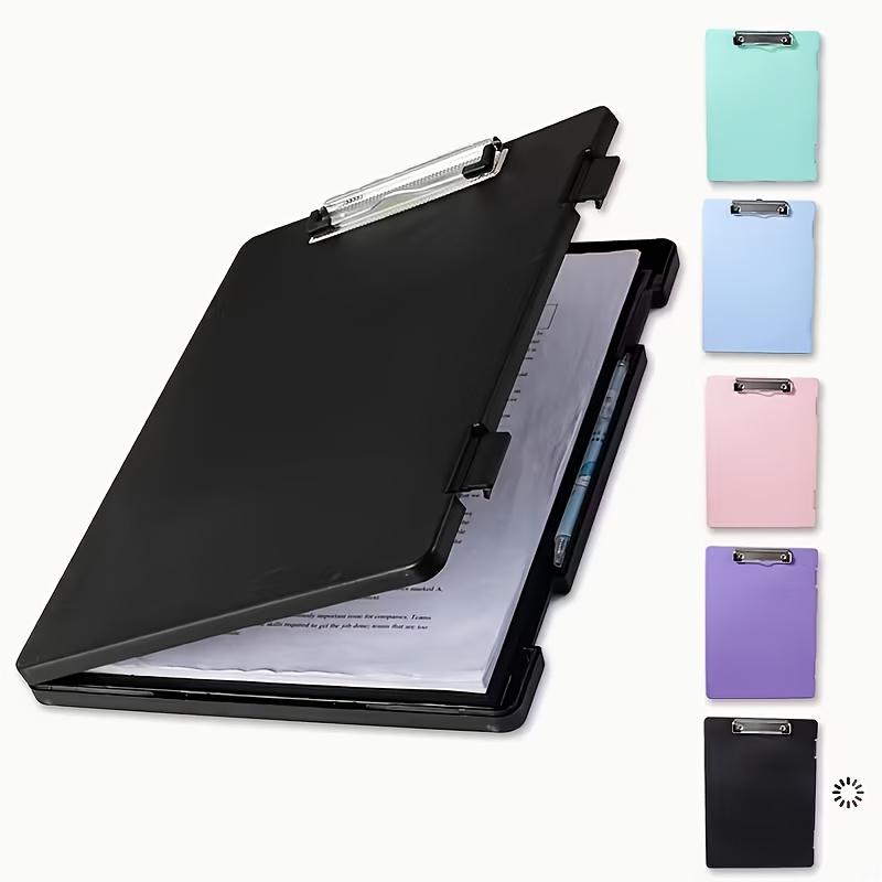 Clipboards with Storage, Plastic Storage Clipboard with Low Profile Clip, Binder Clipboard Folder Side-Opening,Office Supplies